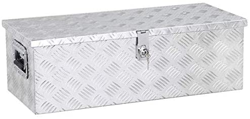 Yaheetech 30 inch Heavy Duty Aluminum Truck Tool Box Organizer Stainless Steel Trailer Tool Box with Lock Truck Bed Tool Box for Bed of Truck
