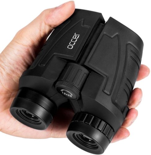 Occer 12x25 Compact Binoculars with Low Light Night Vision, Large Eyepiece Waterproof Binocular for Adults & Kids,High Power Easy Focus Binoculars for Bird Watching,Outdoor Hunting,Travel,Sightseeing