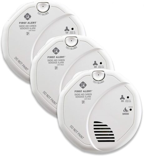 First Alert BRK SC7010BV-3 Hardwired Smoke and Carbon Monoxide (CO) Detector with Talking Photoelectric Sensor, 3-Pack