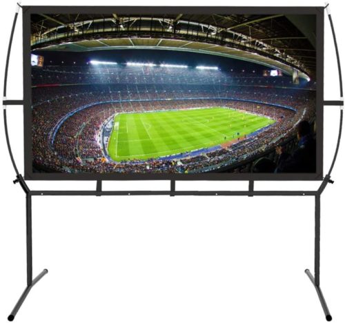 Portable Projector Screen with Stand, Indoor and Outdoor Movie Screen 16:9 with Wrinkle-Free Design (Easy to Clean, 1.1 Gain, 160° Viewing Angle and Includes a Carry Bag) (100")
