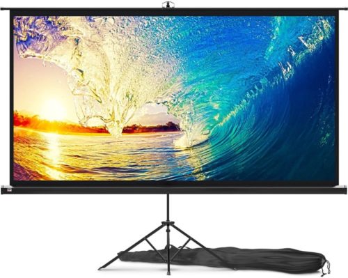 Projector Screen with Stand 100 inch - Indoor and Outdoor Projection Screen for Movie or Office Presentation - 16:9 HD Premium Wrinkle-Free Tripod Screen...