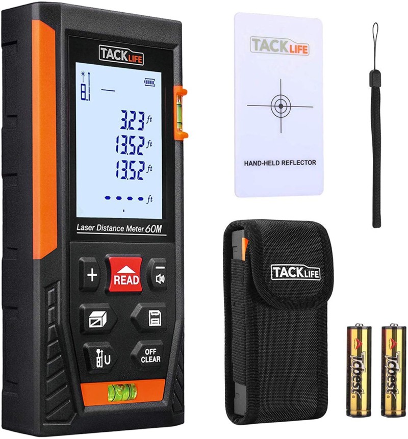 Tacklife-HD60-Classic-Laser-Measure-196Ft-Laser-Distance-Meter-with-2-Bubble-Levels-Backlit-LCD-and-Pythagorean-Mode-Measure-Distance-Area-and-Volume-Carry-Pouch-and-Battery-Included