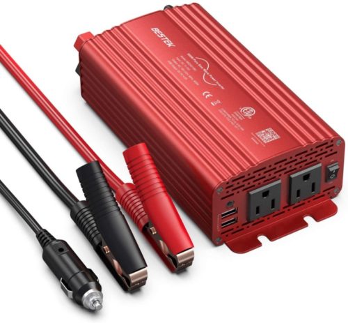 BESTEK-500W-Pure-Sine-Wave-Power-Inverter-DC-12V-to-AC-110V-Car-Plug-Inverter-Adapter-Power-Converter-with-4.2A-Dual-USB-Charging-Ports-and-2-AC-Outlets-Car-Charger-ETL-Listed