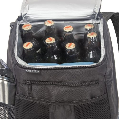 Athletico Golf Cooler Backpack - Soft Sided Insulated Cooler Bag Holds a 12 Pack of Cans or Two Wine Bottles (Black)